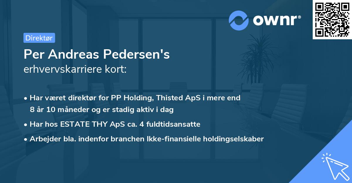 Per Andreas Pedersen's erhvervskarriere kort