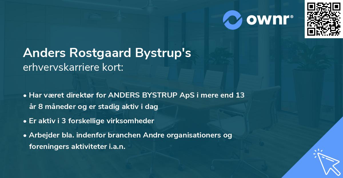 Anders Rostgaard Bystrup's erhvervskarriere kort