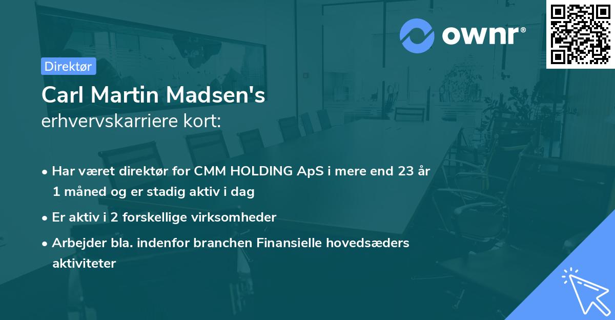 Carl Martin Madsen's erhvervskarriere kort