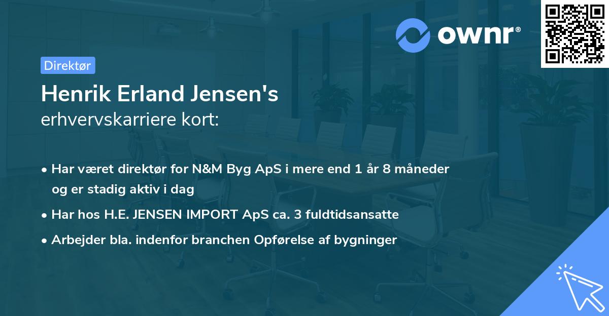 Henrik Erland Jensen's erhvervskarriere kort