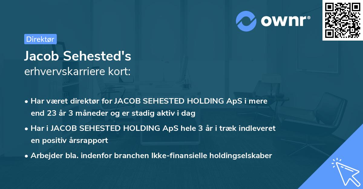 Jacob Sehested's erhvervskarriere kort