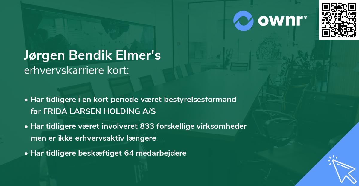 Jørgen Bendik Elmer's erhvervskarriere kort