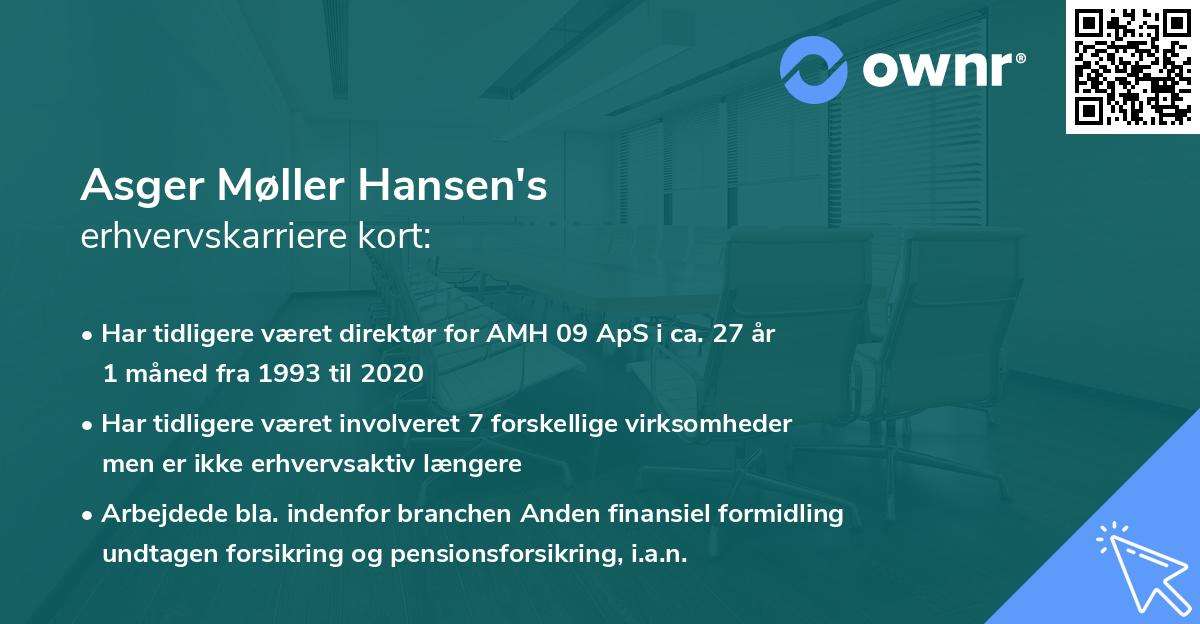 Asger Møller Hansen's erhvervskarriere kort