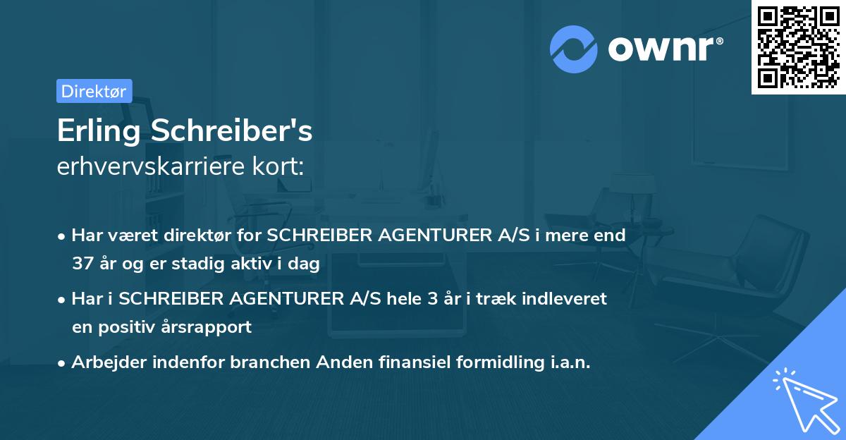 Erling Schreiber's erhvervskarriere kort