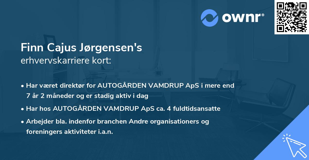Finn Cajus Jørgensen's erhvervskarriere kort