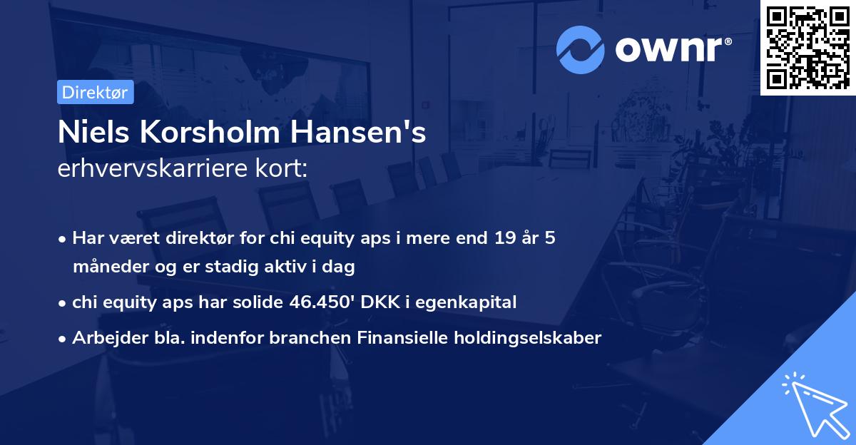 Niels Korsholm Hansen's erhvervskarriere kort