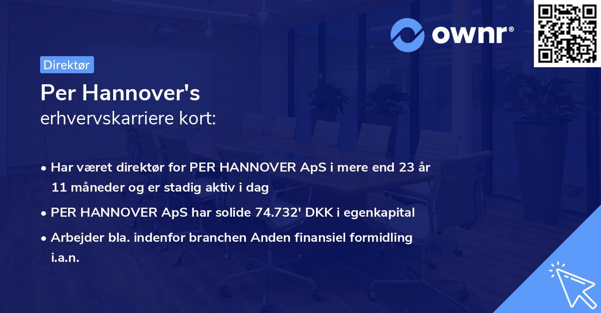 Per Hannover's erhvervskarriere kort