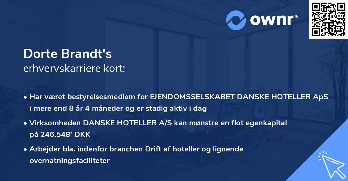 Dorte Brandt's erhvervskarriere kort