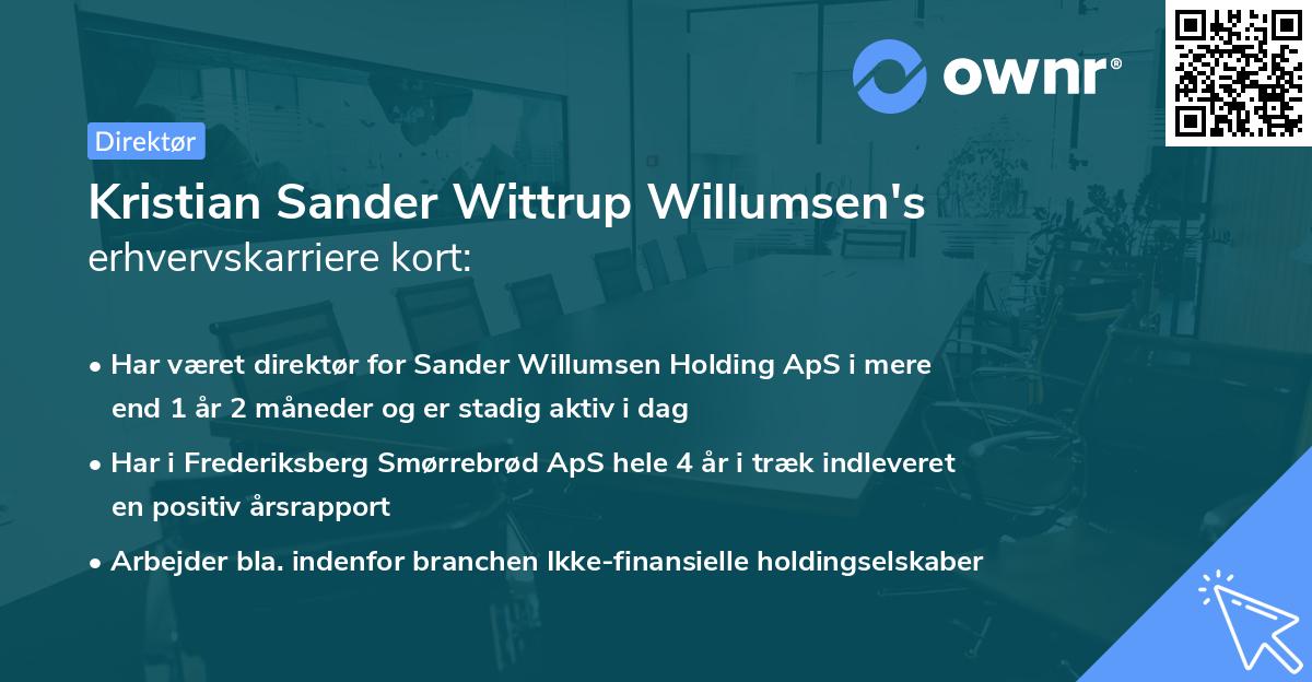 Kristian Sander Wittrup Willumsen's erhvervskarriere kort