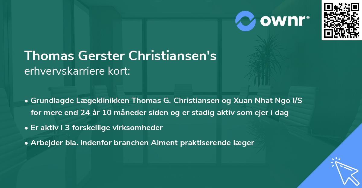 Thomas Gerster Christiansen's erhvervskarriere kort