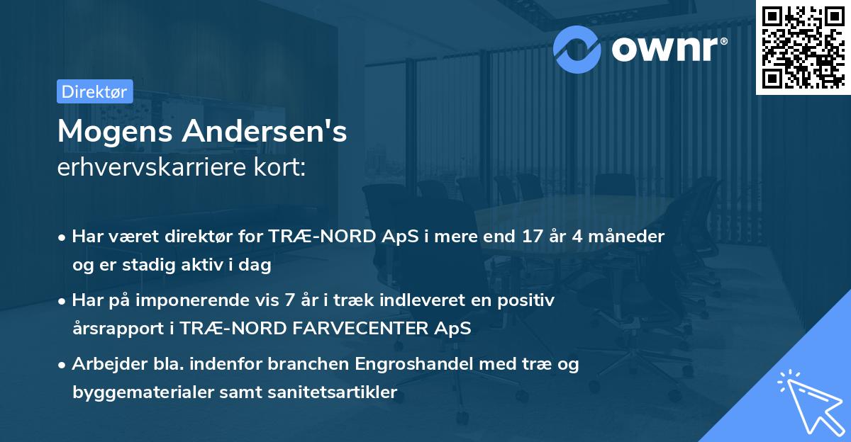 Mogens Andersen's erhvervskarriere kort