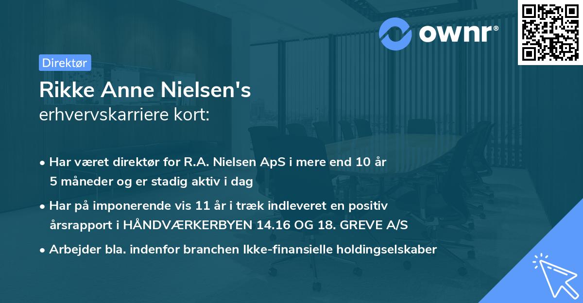 Rikke Anne Nielsen's erhvervskarriere kort