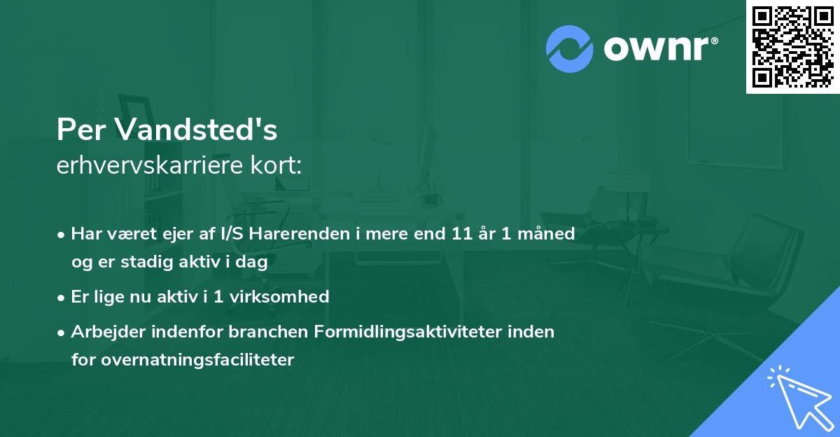 Per Vandsted's erhvervskarriere kort