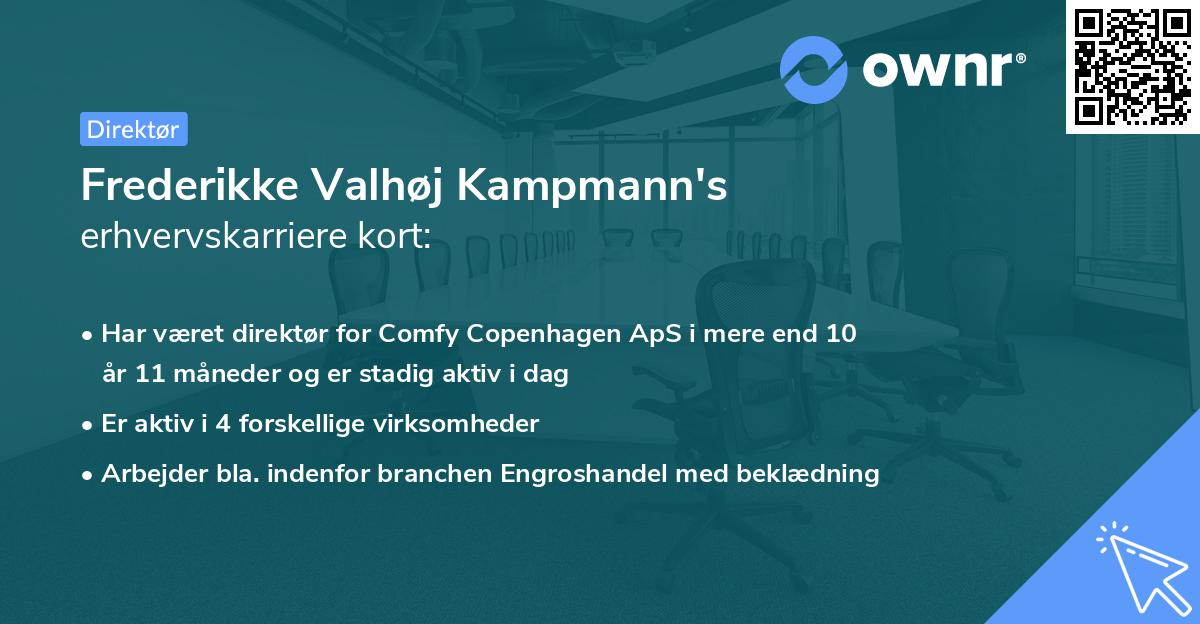 Frederikke Valhøj Kampmann's erhvervskarriere kort