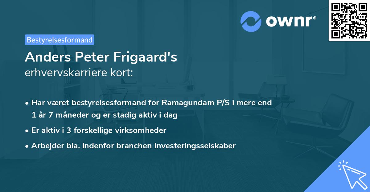 Anders Peter Frigaard's erhvervskarriere kort