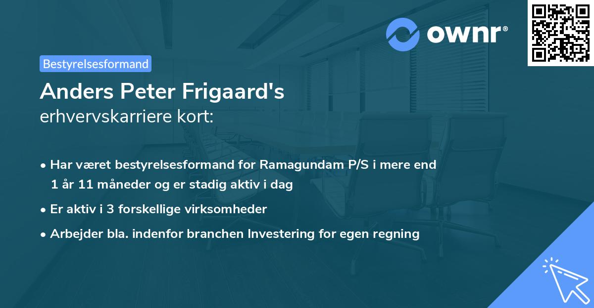 Anders Peter Frigaard's erhvervskarriere kort