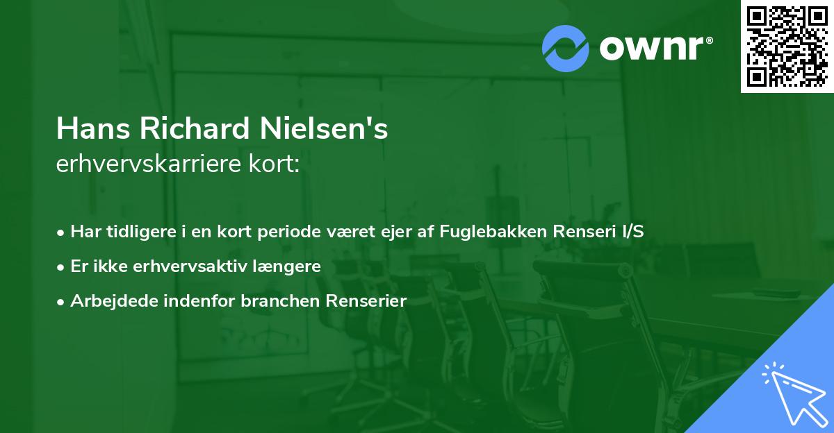 Hans Richard Nielsen's erhvervskarriere kort