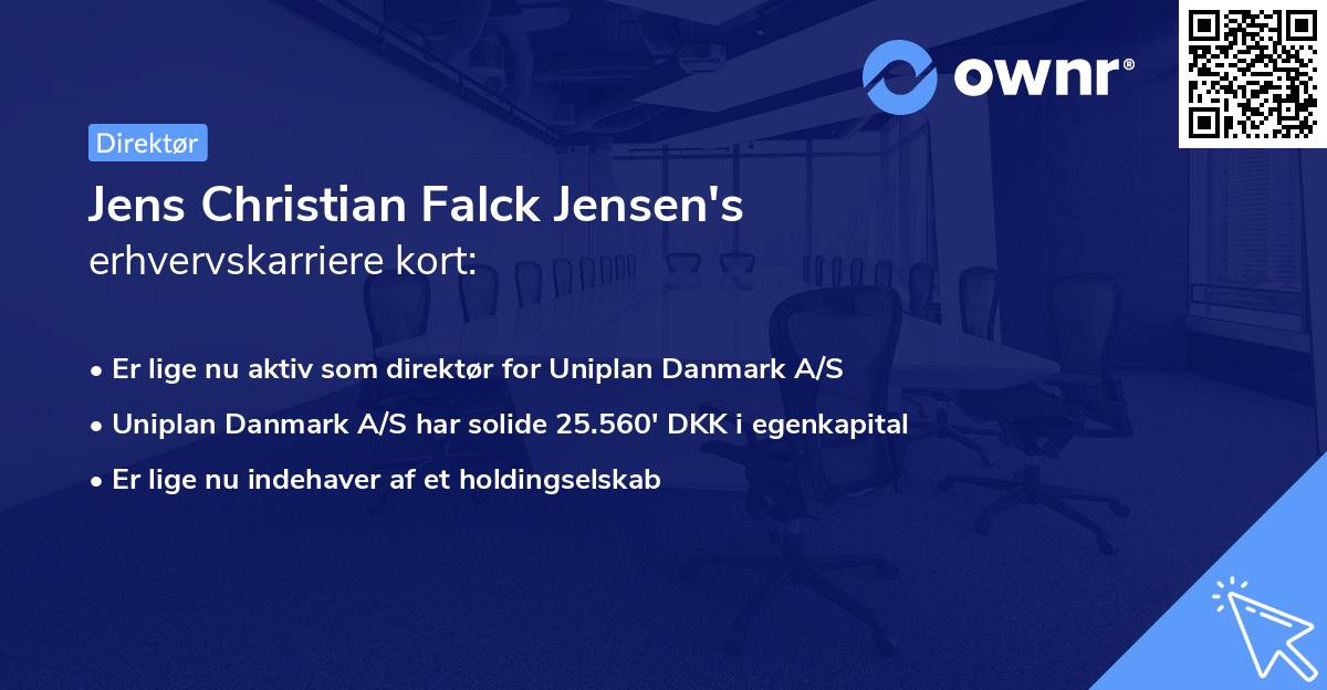 Jens Christian Falck Jensen's erhvervskarriere kort