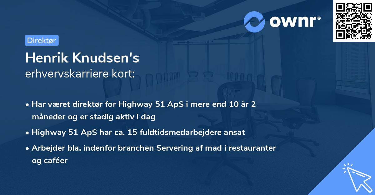 Henrik Knudsen's erhvervskarriere kort