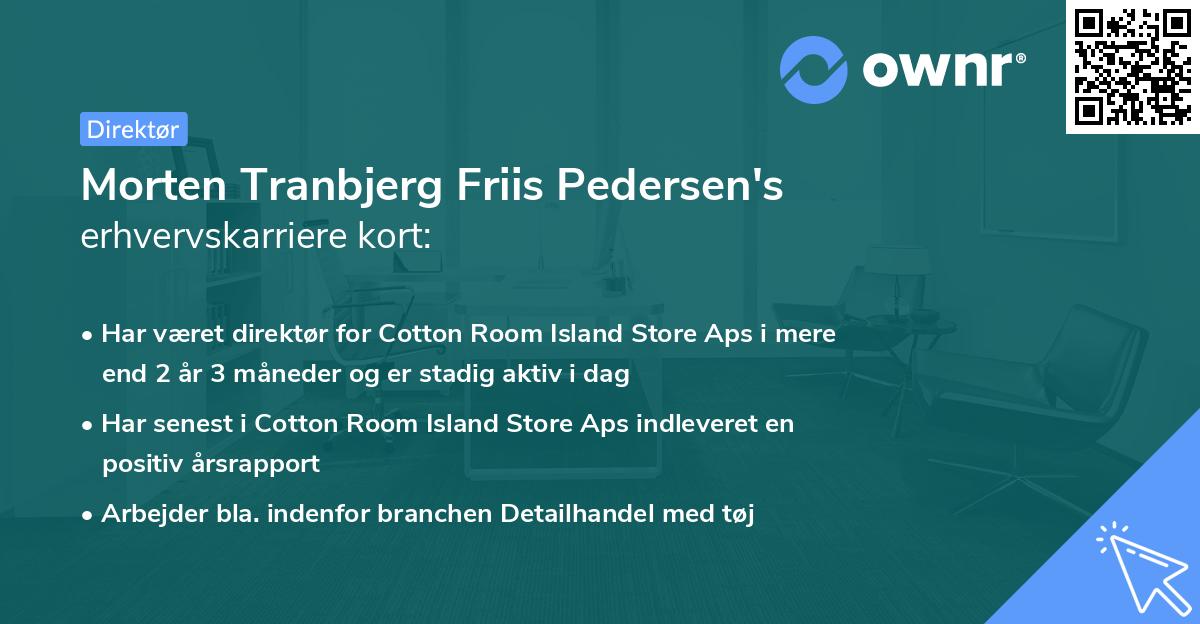 Morten Tranbjerg Friis Pedersen's erhvervskarriere kort