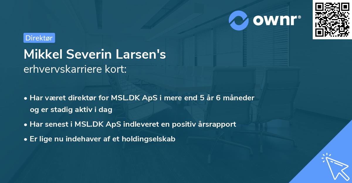 Mikkel Severin Larsen's erhvervskarriere kort