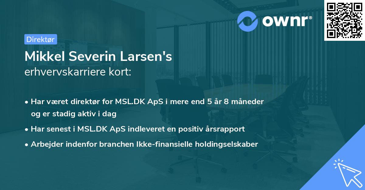 Mikkel Severin Larsen's erhvervskarriere kort