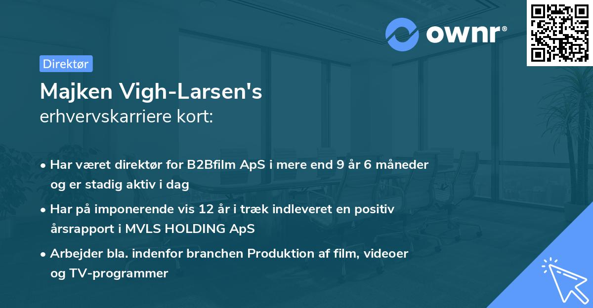 Majken Vigh-Larsen's erhvervskarriere kort