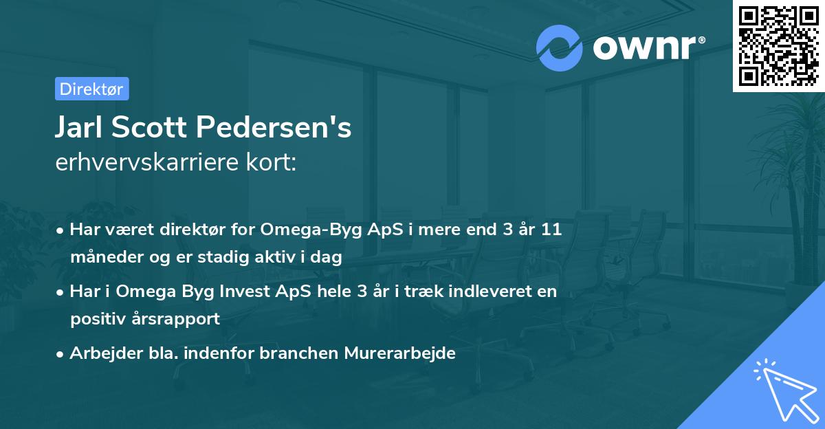 Jarl Scott Pedersen's erhvervskarriere kort