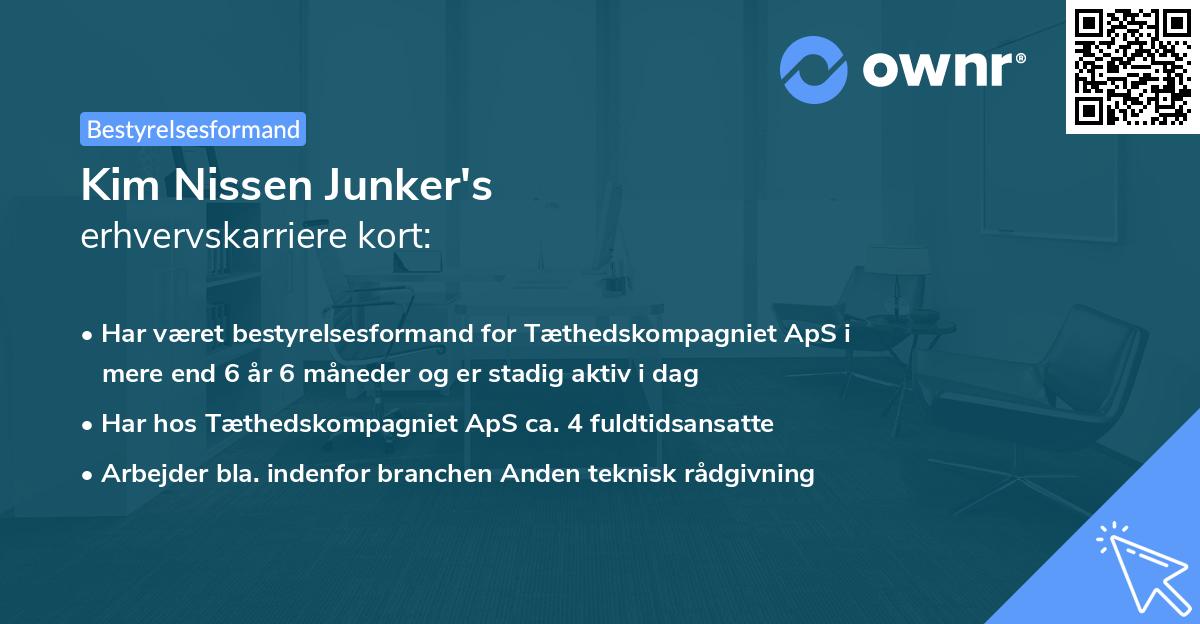 Kim Nissen Junker's erhvervskarriere kort