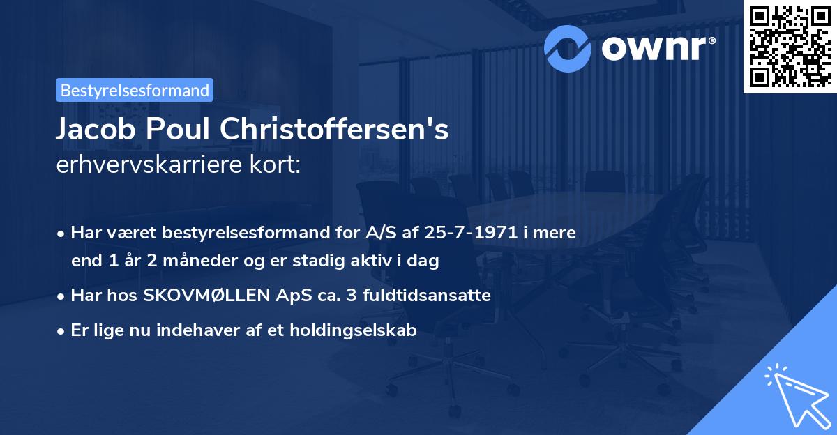 Jacob Poul Christoffersen's erhvervskarriere kort