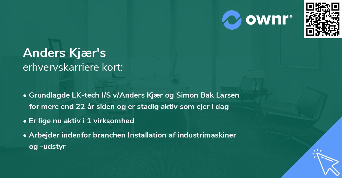 Anders Kjær's erhvervskarriere kort