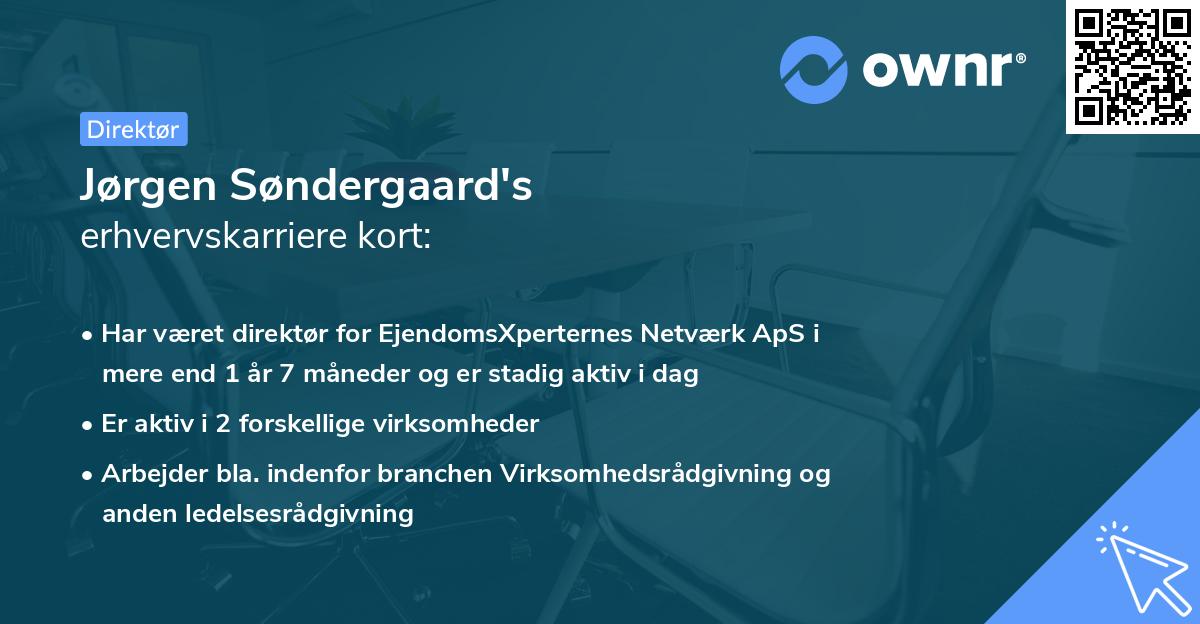 Jørgen Søndergaard's erhvervskarriere kort