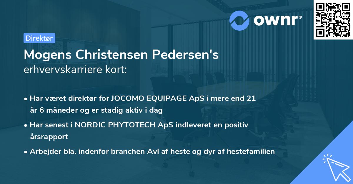 Mogens Christensen Pedersen's erhvervskarriere kort