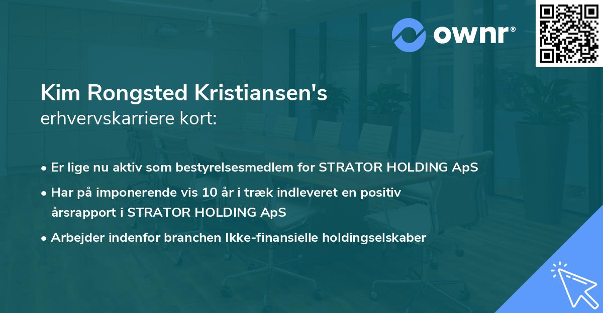 Kim Rongsted Kristiansen's erhvervskarriere kort