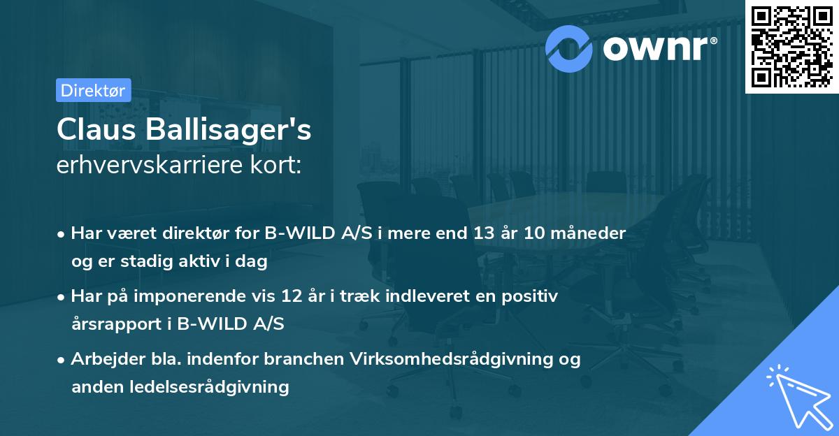 Claus Ballisager's erhvervskarriere kort