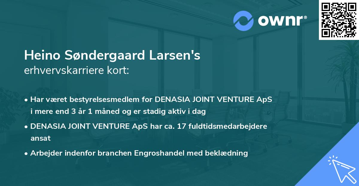 Heino Søndergaard Larsen's erhvervskarriere kort