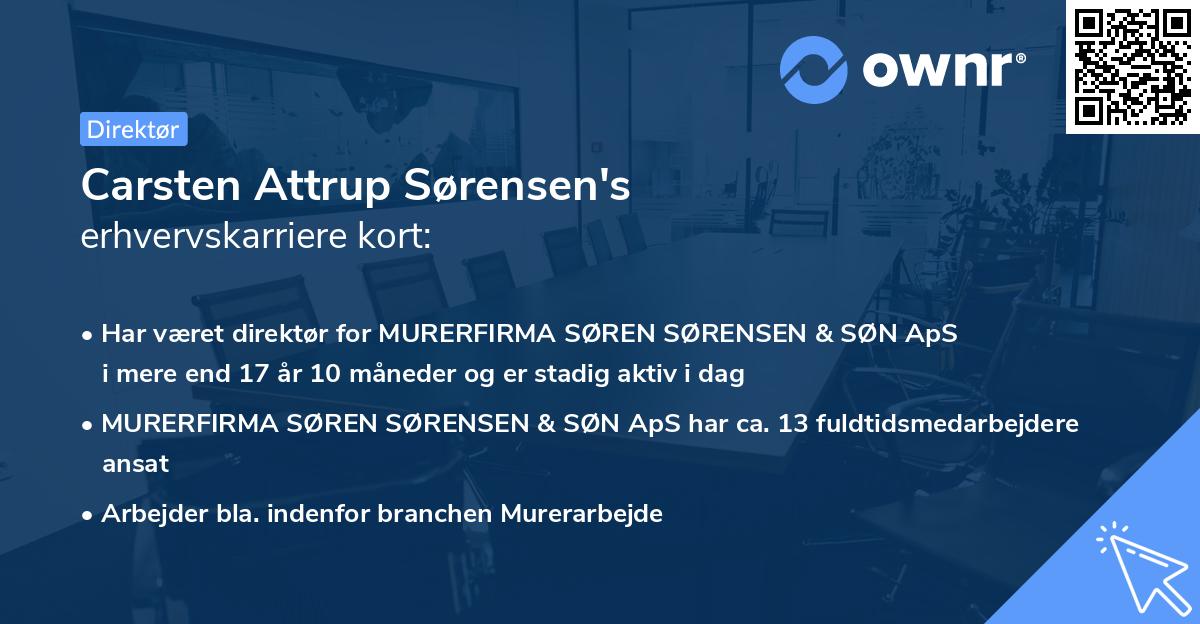 Carsten Attrup Sørensen's erhvervskarriere kort