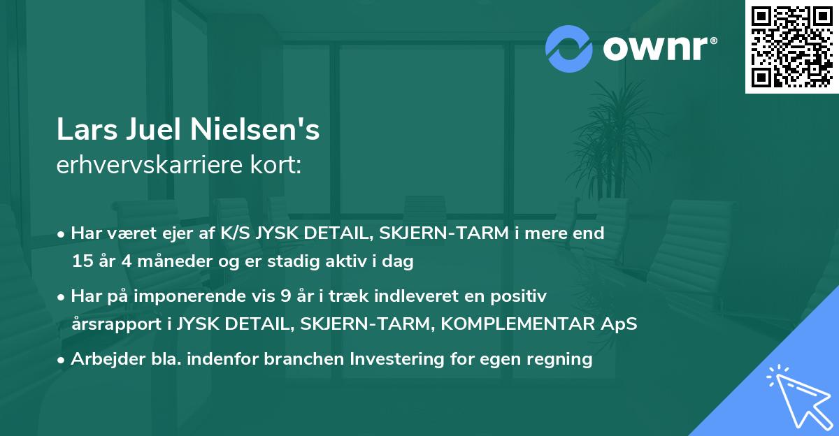 Lars Juel Nielsen's erhvervskarriere kort
