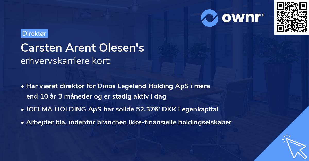 Carsten Arent Olesen's erhvervskarriere kort