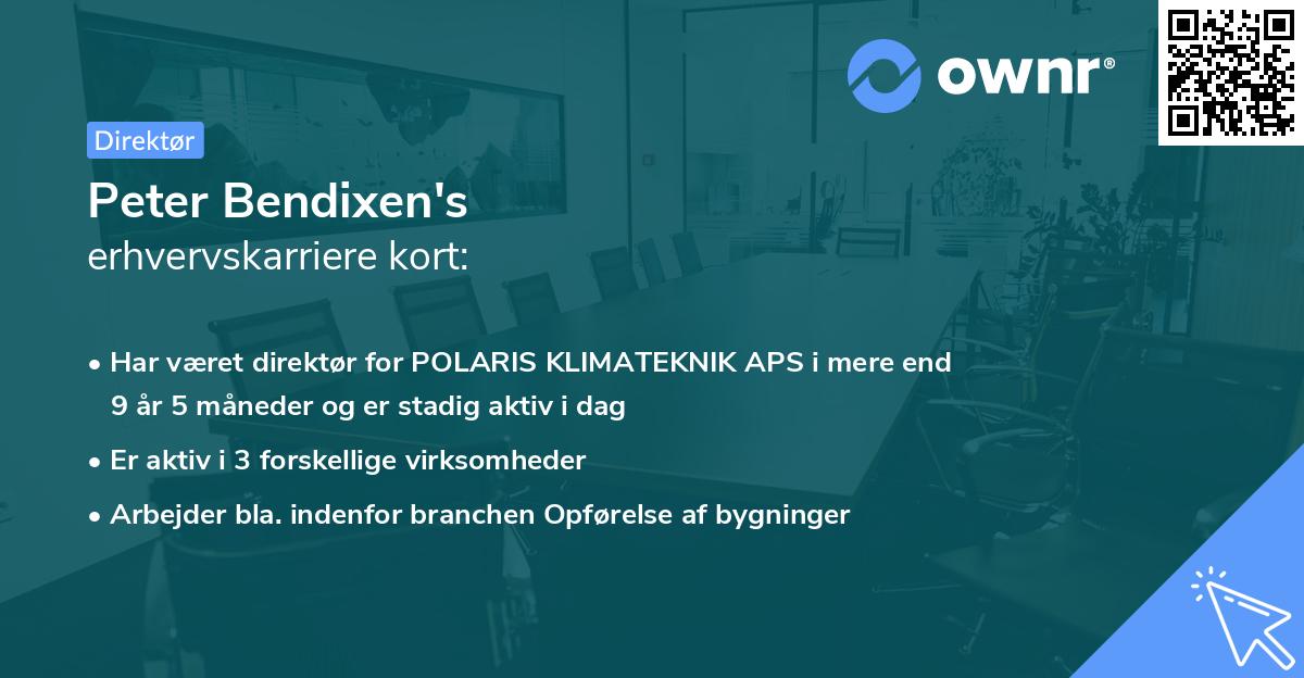 Peter Bendixen's erhvervskarriere kort