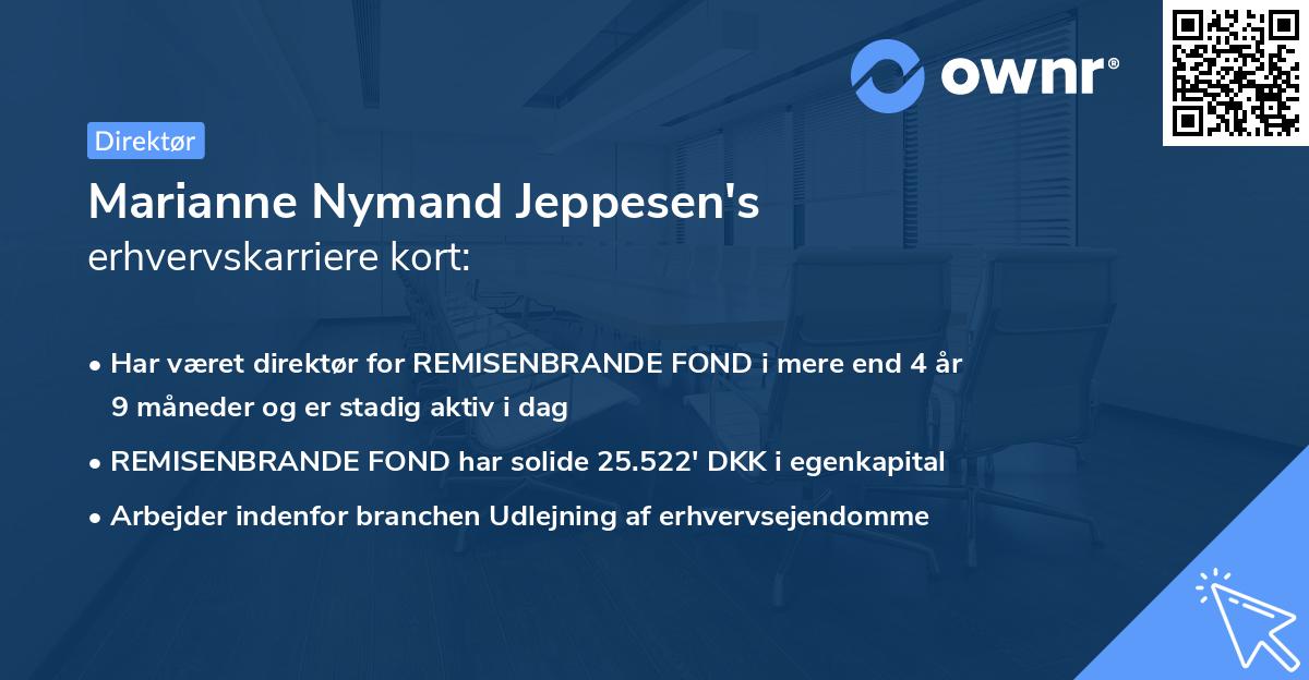 Marianne Nymand Jeppesen's erhvervskarriere kort