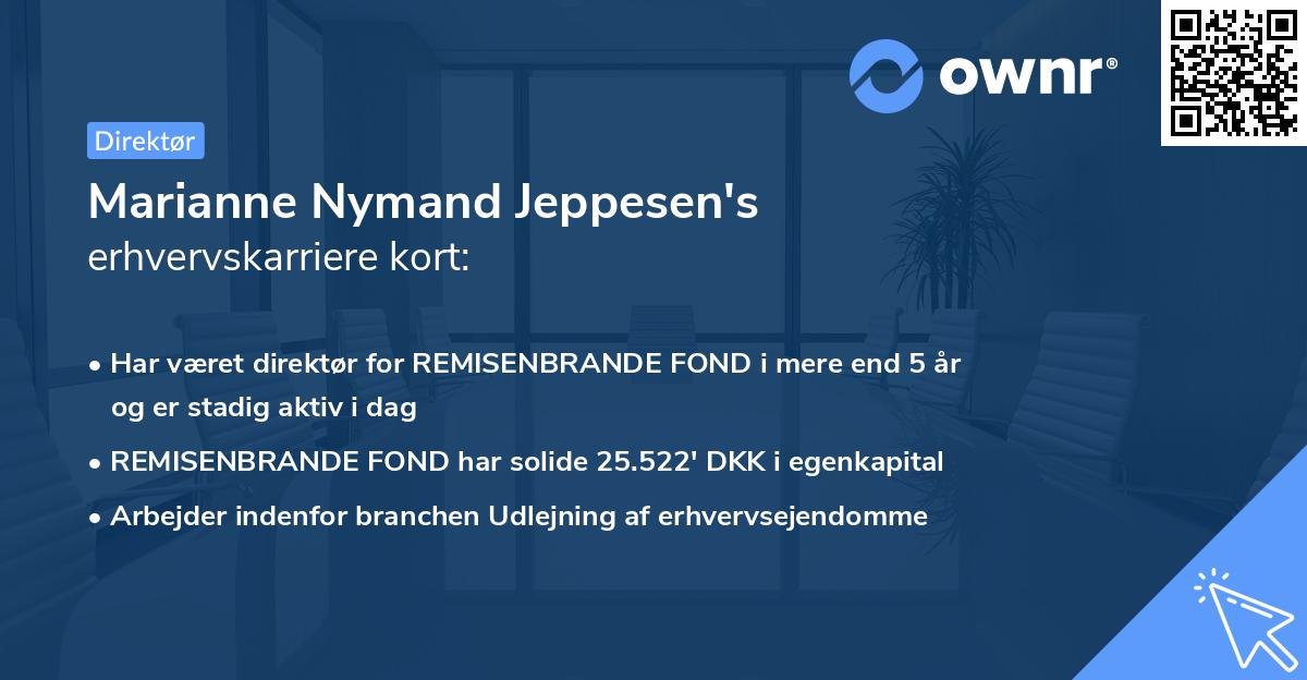 Marianne Nymand Jeppesen's erhvervskarriere kort