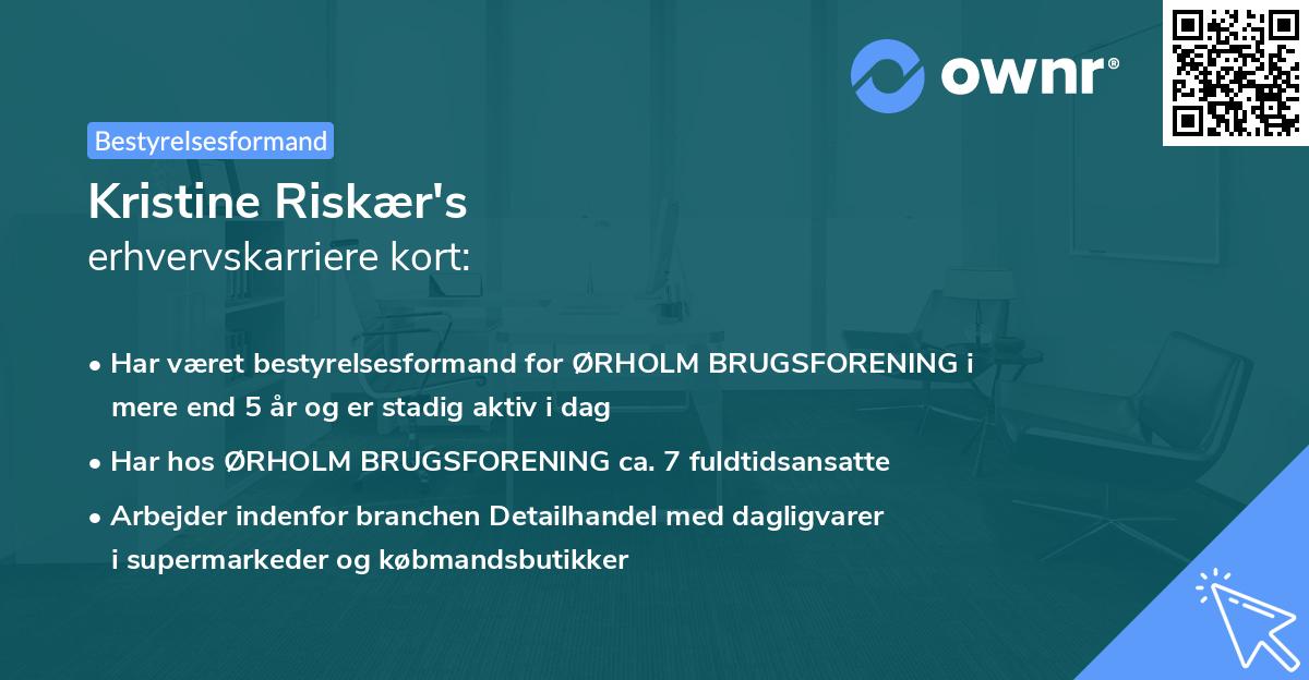 Kristine Riskær's erhvervskarriere kort