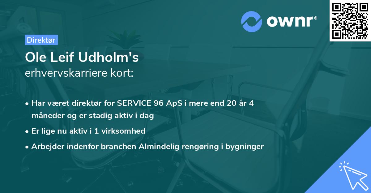 Ole Leif Udholm's erhvervskarriere kort