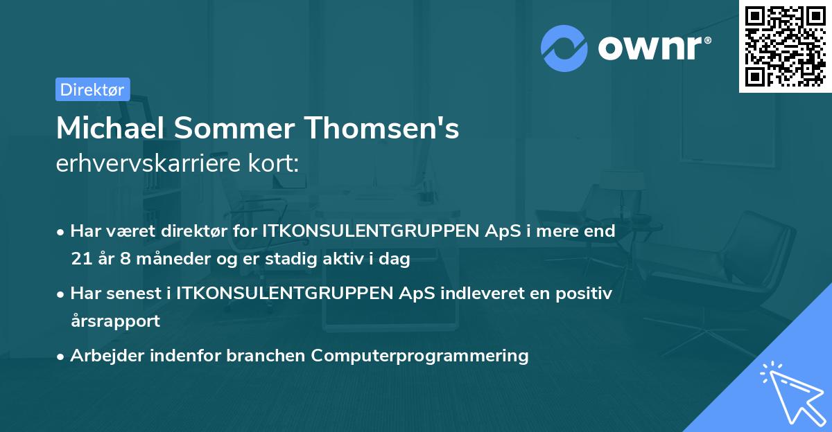 Michael Sommer Thomsen's erhvervskarriere kort