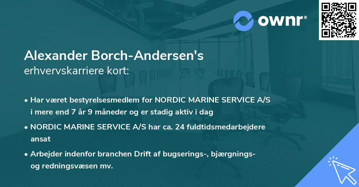 Alexander Borch-Andersen's erhvervskarriere kort