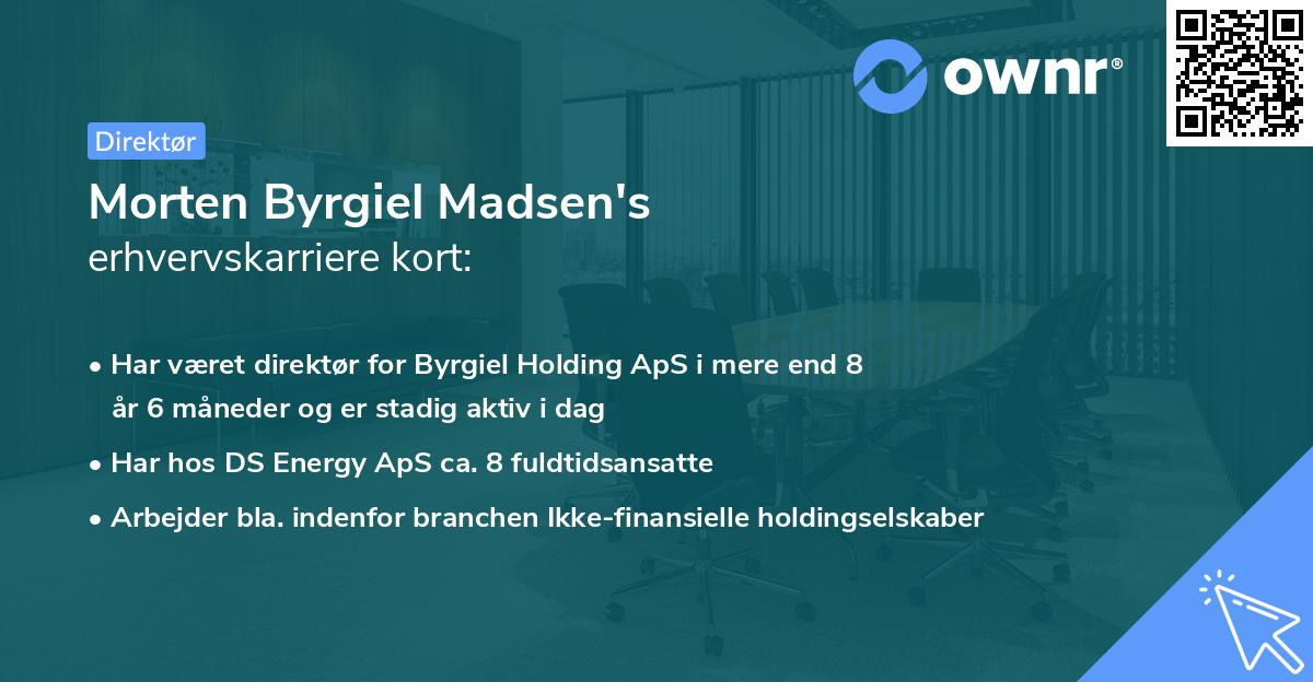 Morten Byrgiel Madsen's erhvervskarriere kort