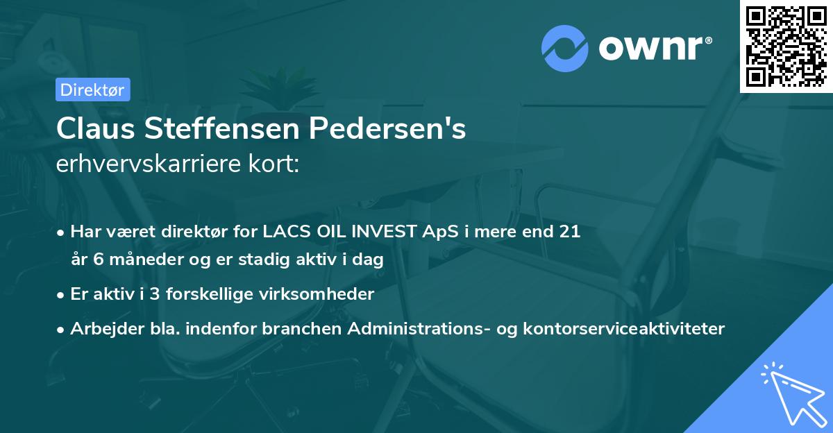 Claus Steffensen Pedersen's erhvervskarriere kort