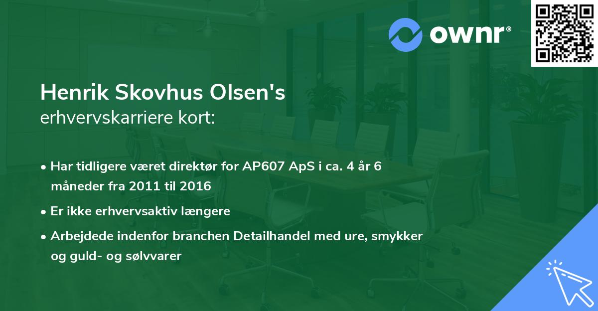 Henrik Skovhus Olsen's erhvervskarriere kort