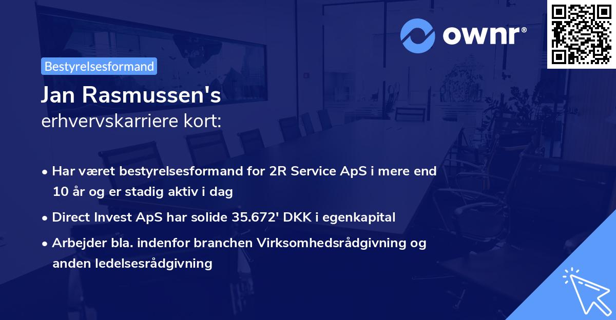 Jan Rasmussen's erhvervskarriere kort